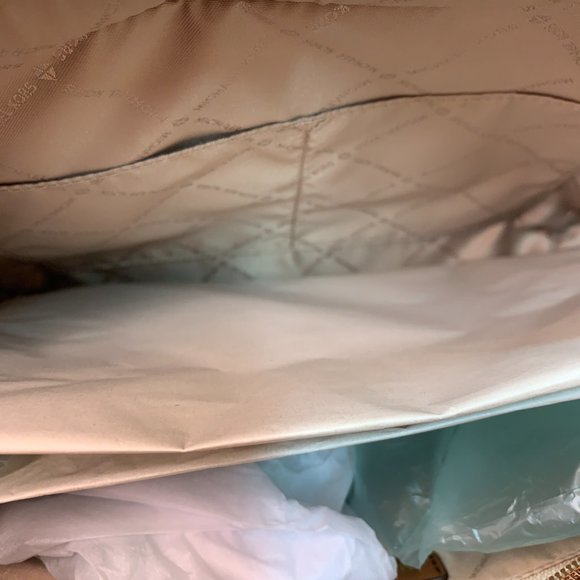 Michael Kors Jet Set Travel Logo Brown Large Shoulder Tote Gold Chain NWT - Picture 9 of 14